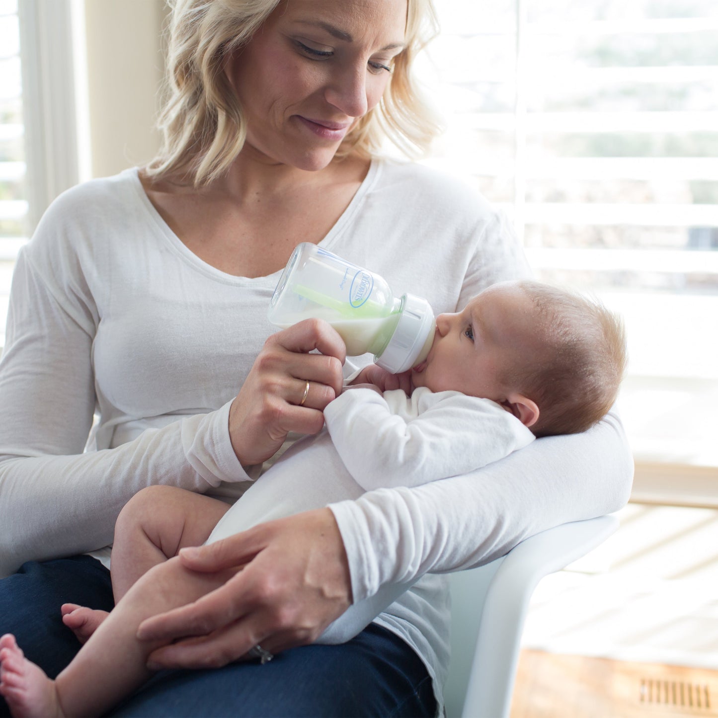 Dr. Brown's Natural Flow Anti-Colic Options+ Wide-Neck Glass Baby Bottle, with Level 1 Slow Flow Nipple